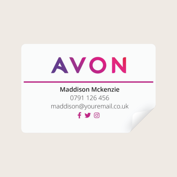 Personalised Avon Distributor Representative Labels