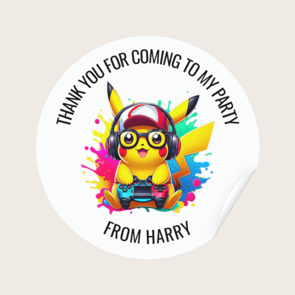 Pikachu Pokemon Birthday Stickers