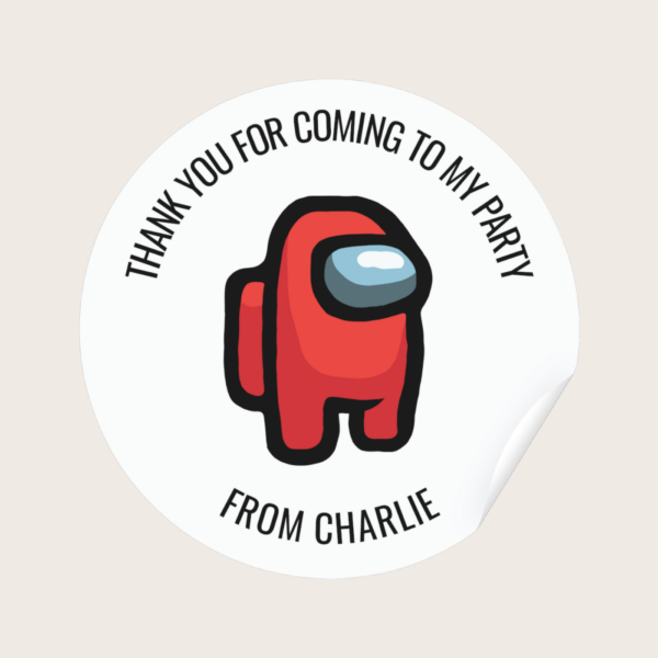 Among Us Birthday Party Stickers