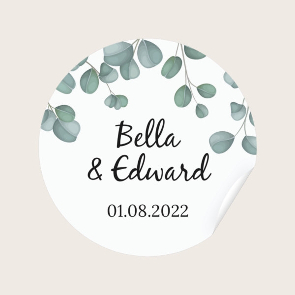 Eucalyptus Leaves Wedding Stickers