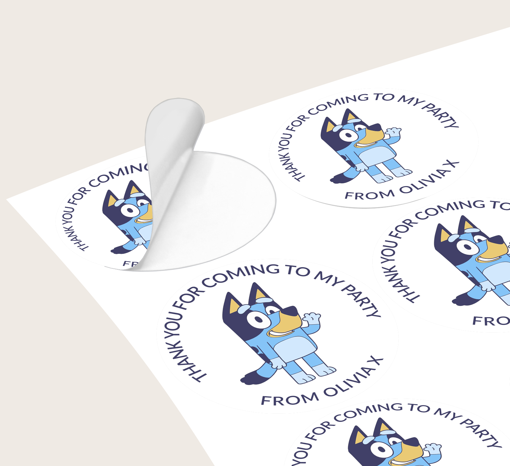 Bluey Birthday Party Stickers - Sticker Prints
