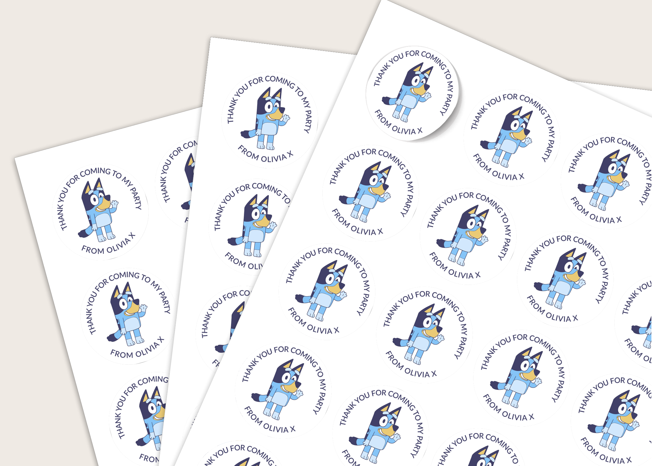 Bluey Birthday Party Stickers - Sticker Prints