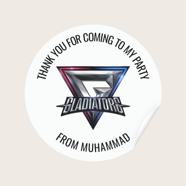 Gladiators Birthday Party Stickers