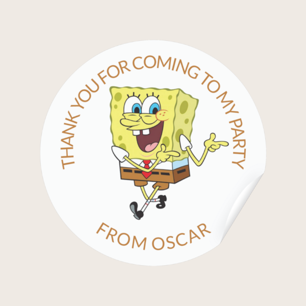 Spongebob Squarepants Birthday Party Stickers